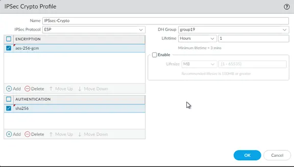 IPSec Crypto Profile